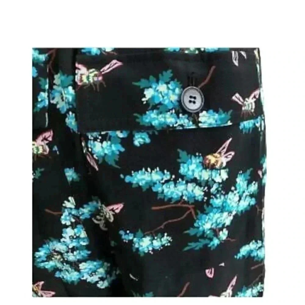 J.Crew Sz 8 Silk straight-leg pant in botanical bees print NWT - Picture 8 of 12